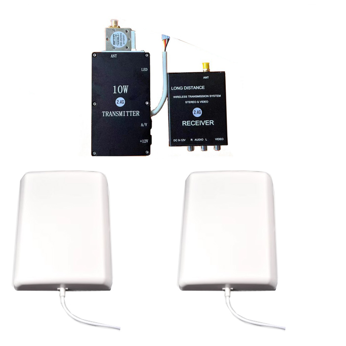 2.4G 10W 10KM AV Transmission SET